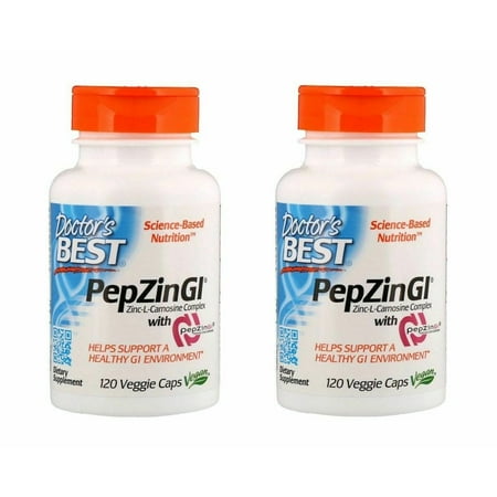 Doctor's Best - PepZin Gl, Zinc-L-Carnosine Complex, 120 Veggie Capsules - 2 (Doctor's Best Zinc Carnosine)
