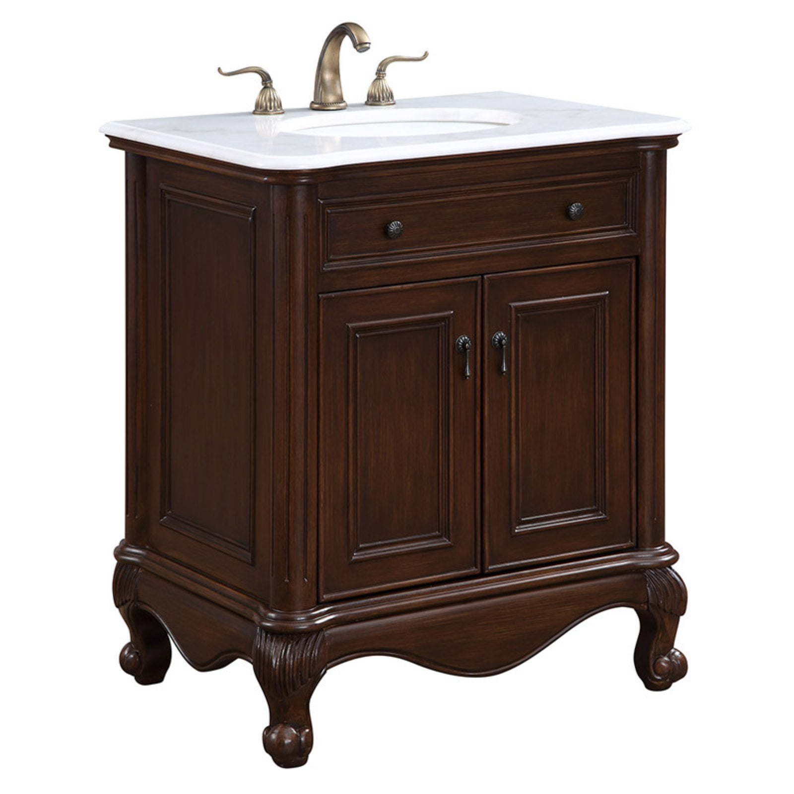 Elegant Decor 30 in. Teak Single Bathroom Vanity Set