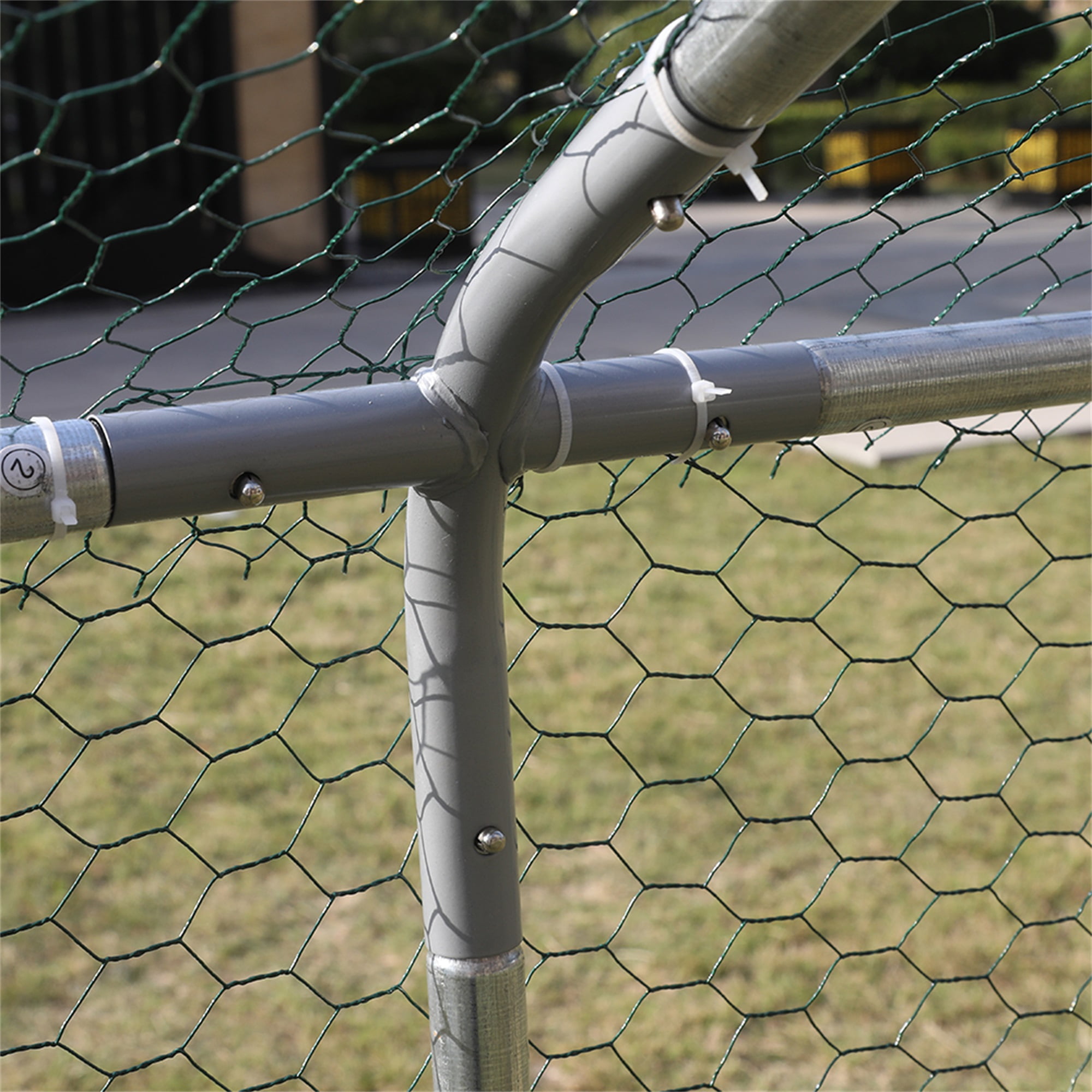 Pefilos 19.7'L Outdoor Large Chicken Coop, Walk-in Metal Poultry Cage Hen Run House Rabbits Habitat Pen with Waterproof and Anti-Ultraviolet Cover, Silver Pefilos 19.7'L Outdoor Large Chicken Coop, Walk-in Metal Poultry Cage Hen Run House Rabbits Habitat Pen with Waterproof and Anti-Ultraviolet Cover, Silver