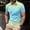 Mint Green, variant on Shirts for Men Gradient Print Turn-Down Collar Short Sleeve Button Pullover T-Shirt Cotton Linen Breathable Lightweight Relaxed Fit Office Beach Everyday Wear
