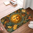 thumbnail image 5 of 1pc Sun with Floral Surroundings Absorbent Non-Slip Bathroom Thickened Flannel Rug Decor,Soft,Quick Drying,Suitable For Indoor/outdoor Use,Bathrooms,Bedrooms,Kitchens,Terrace,Laundry Rooms,16"x24", 5 of 9