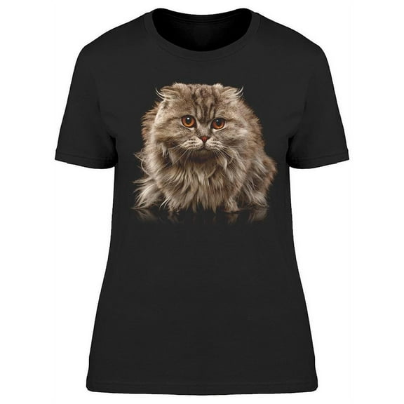 Fluffy Cat With Long Hair T-Shirt Women -Image by Shutterstock Women T-Shirt, Female Large