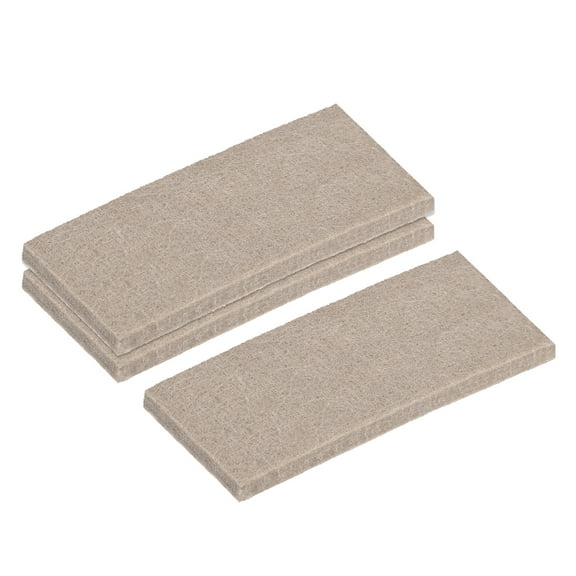 Uxcell 3.9 Inch x 2 Inch Self-Stick Felt Furniture Strip Roll, Beige 3 Pack