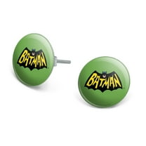 Batman Classic TV Series Logo Novelty Silver Plated Stud Earrings