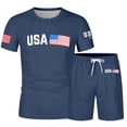 thumbnail image 4 of Letdown Mens Summer Outfits 2 Piece Short Set Casual Tracksuits Matching Crew Neck Shirt and Vacation Shorts Jogging Tracksuit Lounge Sets, 4 of 4