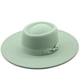 thumbnail image 4 of Sombrero de jazz de ala ancha de lana de otoño e invierno de 9,5 cm para hombres y mujeres, sombrero de fieltro negro con parte superior cóncava, 4 of 6