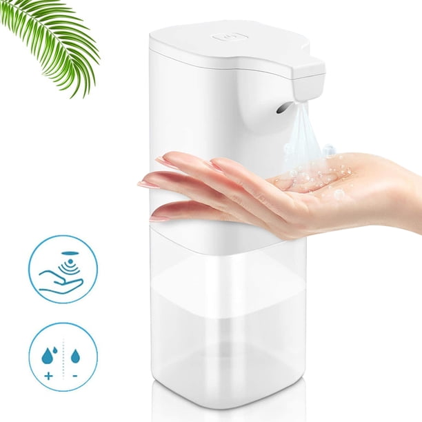 Dispensador automático de jabón de 350 ml, botellas de rociador de alcohol por inducción infrarroja, resistente al agua IPX3, apto para cocina, baño, familia, hospital, baño, color blanco Ofspeizc
