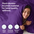 thumbnail image 4 of CGK Linens 3-Piece Premium Duvet Cover Set - King Size Soft Comforter Cover With Zipper & Matching Pillowcases, Purple, 4 of 7