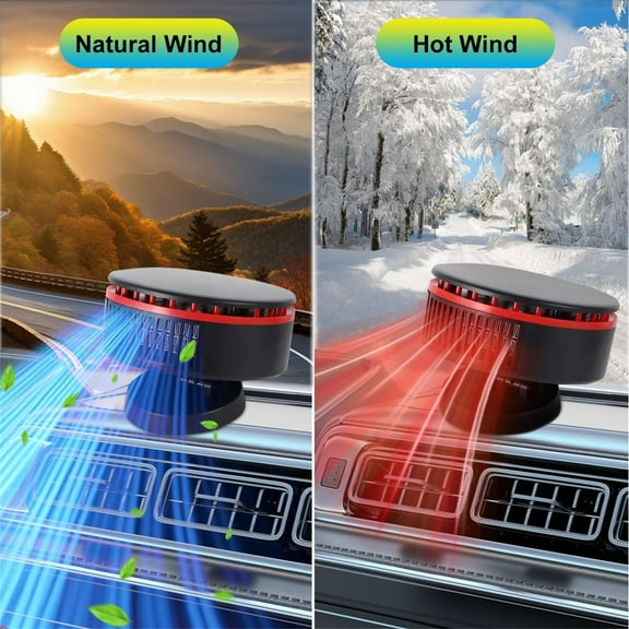 12V Universal Car Heater 360° Adjustable Windshield Defroster, Fast Heating & Energy-Efficient Portable Heating System, Compact Anti-Fog Design, for Winter Car Cabin Warmth Red