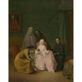 thumbnail image 3 of Pietro Longhi 20x24 Black Modern Framed Museum Art Print Titled - The Visit (1746), 3 of 5