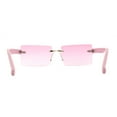 thumbnail image 4 of Luxury Rimless Rectangle Slim Rectangle Sunglasses All Pink, 4 of 4