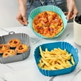 thumbnail image 7 of 1pcs Air Fryer Silicone Liners For 2 To 3 QT Small Air Fryers 2 Pack Square Non-Stick Reusable Air Fryer Liners Silicone Pot Basket Bowl Tray Baking Tray Air Fryer Accessories, 7 of 7