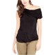 thumbnail image 1 of Blusa drapeada Rachel Roy de un hombro para mujer negra mediana, 1 of 2