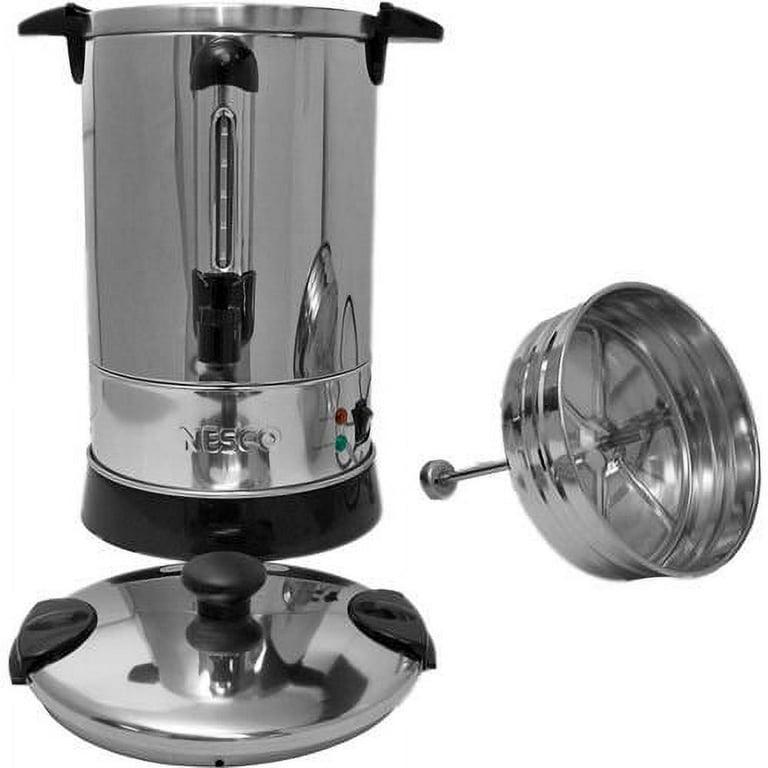 50 Cup Commercial Coffee Urn - Stainless Steel Silver