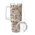 thumbnail image 2 of Fotbe Abstract Coffee Pattern 40oz Ice Bully With Handle And Straw Stainless Steel Vacuum Insulated Cup And 2 In 1 Straw Lid, 2 of 8