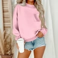 thumbnail image 2 of BLVB Mock Neck Sweatshirt Women Loose Long Sleeve Fall Tunic Tops Solid Color Dressy Casual Fashion Pullover with Pocket, 2 of 3