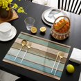 thumbnail image 4 of Green Blue Brown Farmhouse Placemats Set of 2, Vintage Wood Washable Wipeable Table Mats for Dining Tables, Indoor Outdoor Kitchen Place Mats for Holiday Party Table Decor, 4 of 9