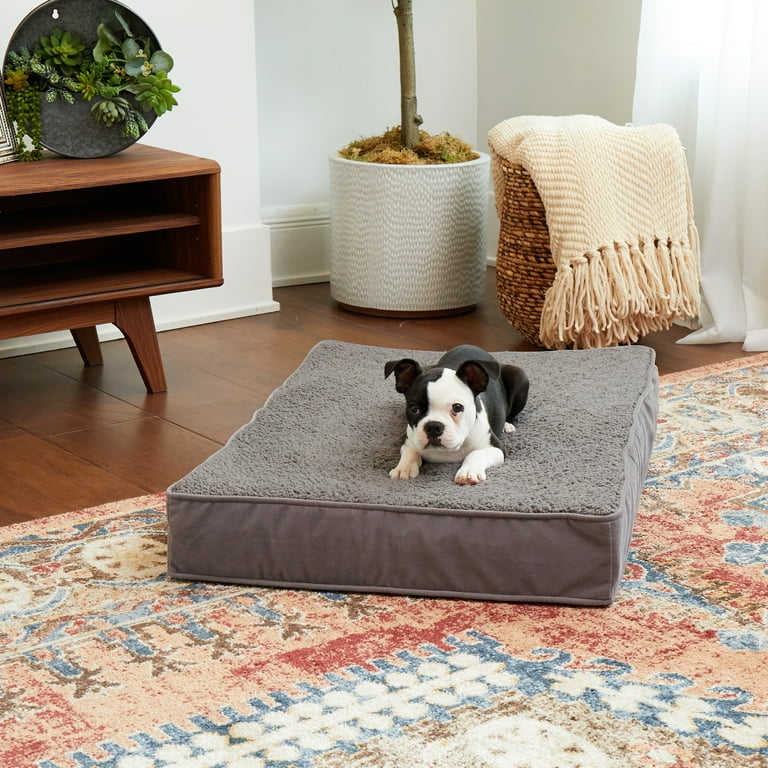 Happy Hounds Oscar Sherpa Orthopedic Dog Bed Gray Small 36 x 24 in. Walmart