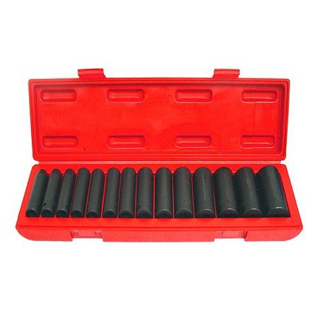 GRIP 73580 1/2-Inch SAE Deep Impact Socket Set, Black Oxide, 15-Piece