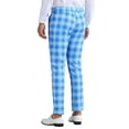 thumbnail image 3 of INSPIRE CHIC Plaid Pants for Men's Color Block Straight Leg Checked Pattern Chino Trousers, 3 of 6