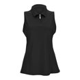 thumbnail image 6 of MIXUE Summer Solid Color Lapel V Neck Zipper Sleeveless Vest Sports Fashion Casual Camisole Tshirts Streetwear,Black,XL, 6 of 8
