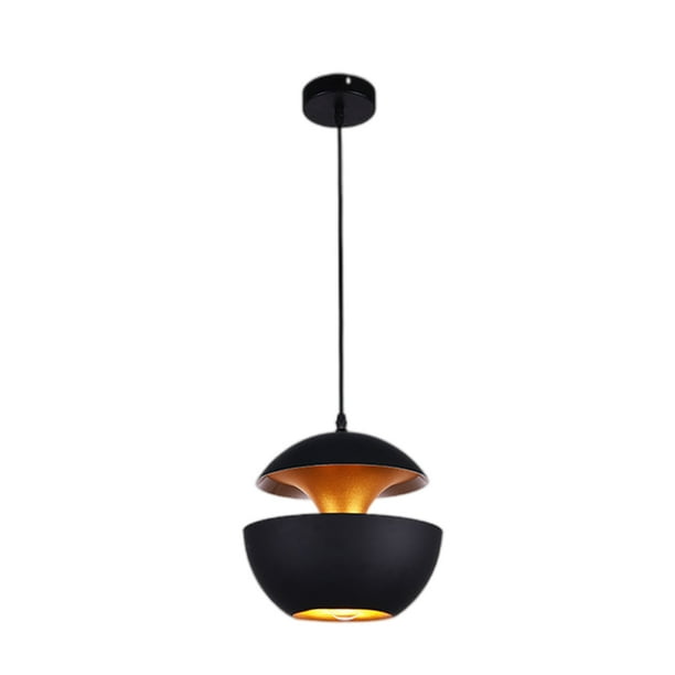 Colgante ajustable, decoración ligera, decoración de ahorro de energía, botón de ajuste para interior sola cabeza, lámpara de lámpara E27, negro