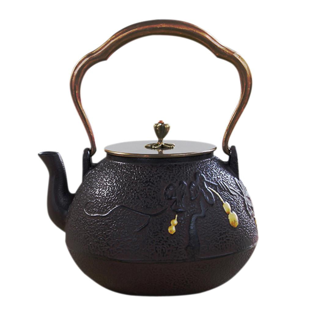 Japanese Iron Tetsubin Teapot Antique 1.3L Cast Iron Teapot Kettle Gift #5
