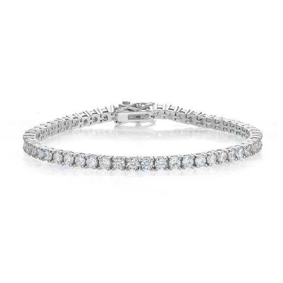 Cubic Zirconia Tennis Bracelet - Sterling Silver - 3mm - 7" - Women's Gift