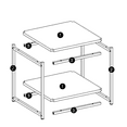 thumbnail image 5 of Caffoz Brooklyn Series Farmhouse Rectangle Wood and Metal End Table, Mahogany Brown (Set of 1), 5 of 11