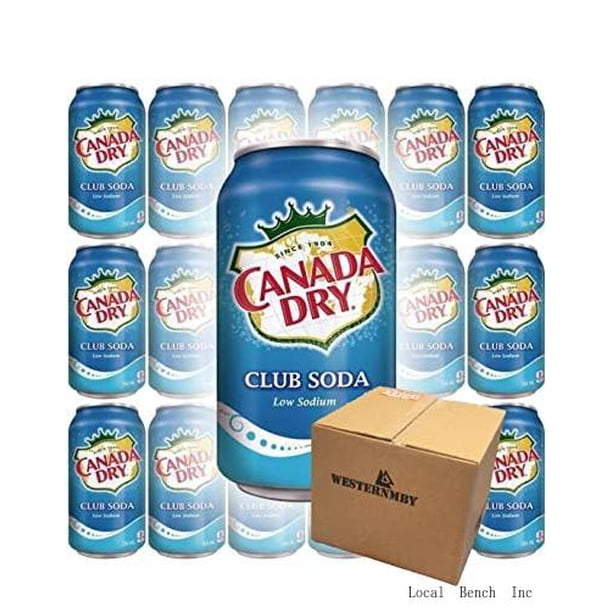 Canada Dry Club Soda Sparkling Seltzer Water, 12 Fl Oz, 18 Cans, Total 216 Fl Oz