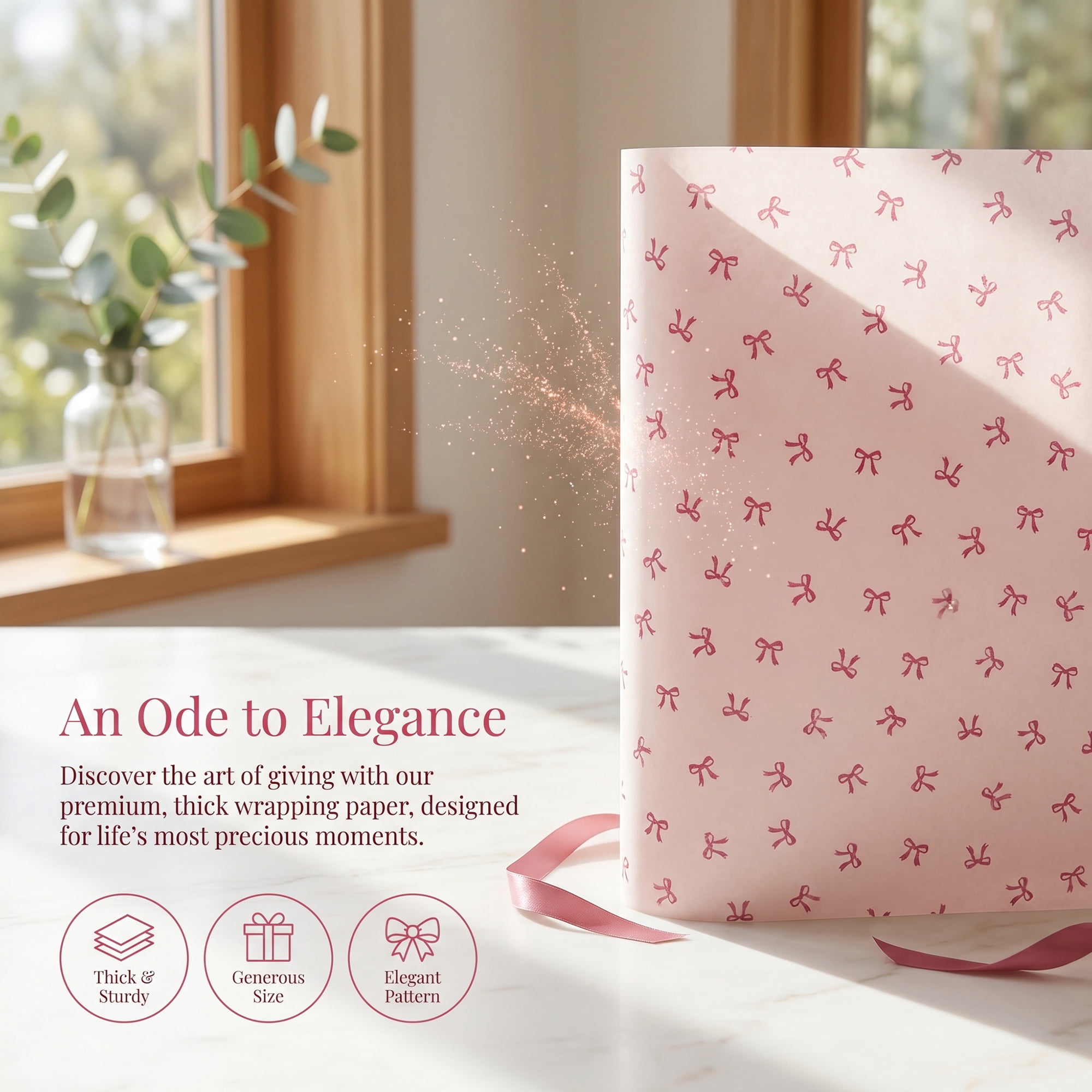 Unique Bargains Gift Wrapping Paper Sheets for All Occasions Pink Butterfly 27.6"x 19.7"