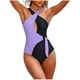 thumbnail image 1 of Trajes de Baño de Cuello Alto para las Mujeres, Correa de Bloqueo de Color de Moda, con Cojín de Pecho Traje de Baño sin Espalda, 1 of 3