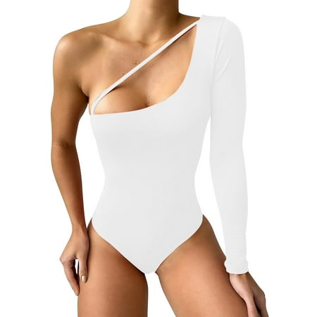 

Womens Jumpsuits Dressy Street Style Hot Cut Out Knit Long Sleeve Overalls White L