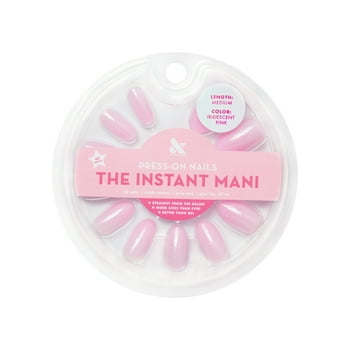 Olive & June Instant Mani Oval Medium Press-On Nails, Pink Iridescent, 42 Pieces