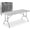 Grey, variant on Yunken 4ft Plastic Folding Table, Indoor Outdoor Collapsible Portable Dining Table w/Handle, Ideal for Picnic Party Camping, White