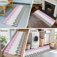 thumbnail image 6 of Area Rug 2x6ft Herringbone Pattern Carpets Indoor Floor Area Mat Washable Entrance Mat Rugs for Living Room Dining Room Kitchen Bedroom, Vintage Pink Ombre Grey Sofa Throw Carpet, 6 of 9
