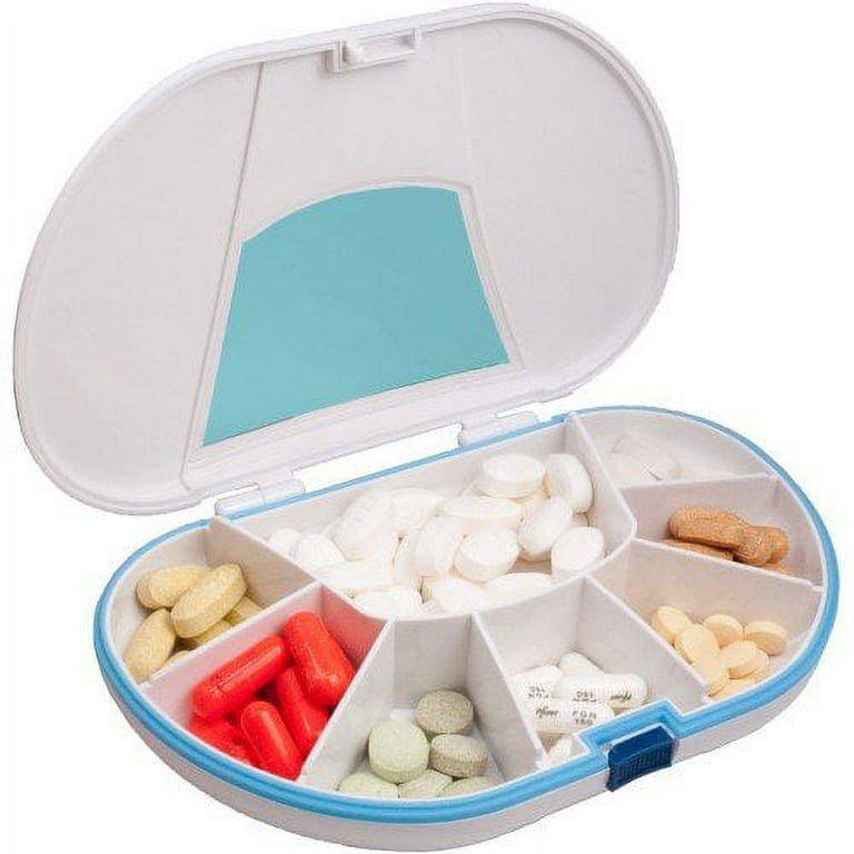 VitaVault 6 Compartment Pill and Vitamin Dispenser - Made in The USA (VitaVault and Filler Funnel)