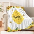 thumbnail image 5 of Personalized Sunflower Bee Baby Blankets with Name, Lightweight for All Seasons, Custom Baby Blanket As Festival Gifts Collection- Sofa, Living Room, Vacation House 40"x50" for Kids/Children, 5 of 6