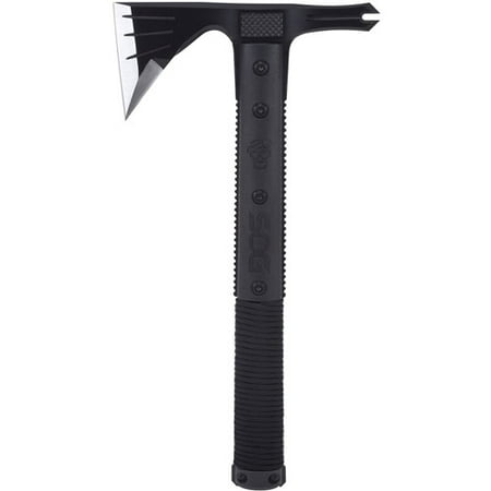 Pakkawood Handle Nylon Sheath SOG Survival Hawk SK1001-CP, Hardcased Black Axe Head with Nail Puller, Hammering Head, Fire Starter, GRN Handle, Nylon Sheath ()