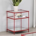 thumbnail image 4 of Furniture of America Tenne Glass Top Side Table, Red, 4 of 6
