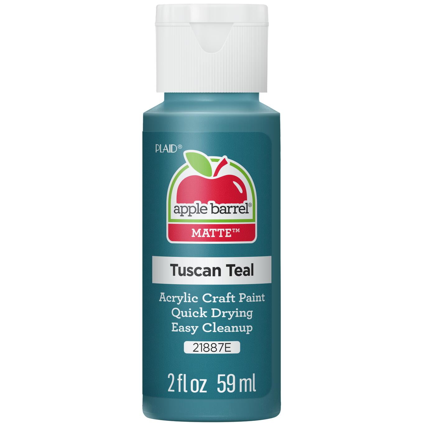 (2 pack) Apple Barrel Acrylic Craft Paint, Matte Finish, Tuscan Teal, 2 fl oz