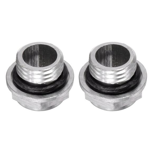 Unique Bargains 2pcs Air Compressor Oil Sight Glass 14 x 1.5mm Male Aluminum Alloy Hex Head Oil Indicator Window