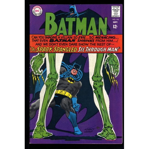 Batman #195 VF- 7.5 1st Appearance of Bag O' Bones (Ned Creegan)! 1967! Comic Book