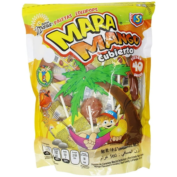 Dulces Mara Standard Mara Mango Paletas Lollipops (2 x 1 lb. 3.7 oz. Bags)