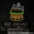 thumbnail image 2 of Glowneon King Burgers Neon Sign, Crown Hamburger LED Sign, Restaurant Fast Food Décor, 2 of 5