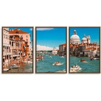 IDEA4WALL 3 Piece Framed Canvas Wall Art for Living Room, Bedroom Italy City Landscape Canvas Prints for Modern Home Decoration Ready to Hang