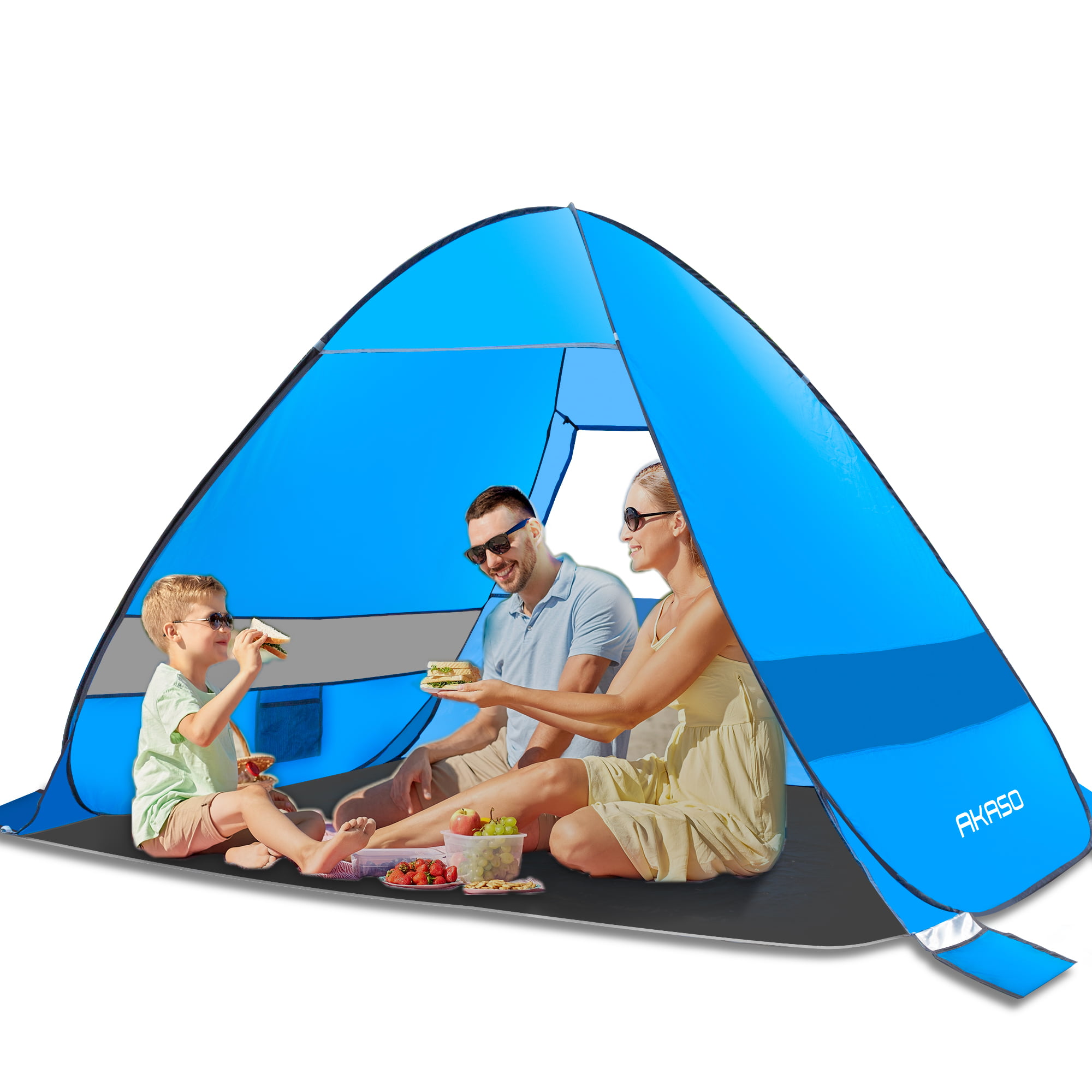 Beach Tent Sunscreen UV Protection Moisture-Resistant and Waterproof Small Gatherings Easy Assembly for Picnics UAMSISTE 2-4 People Outdoor Tent Automatically Pops Up Hiking Camping 
