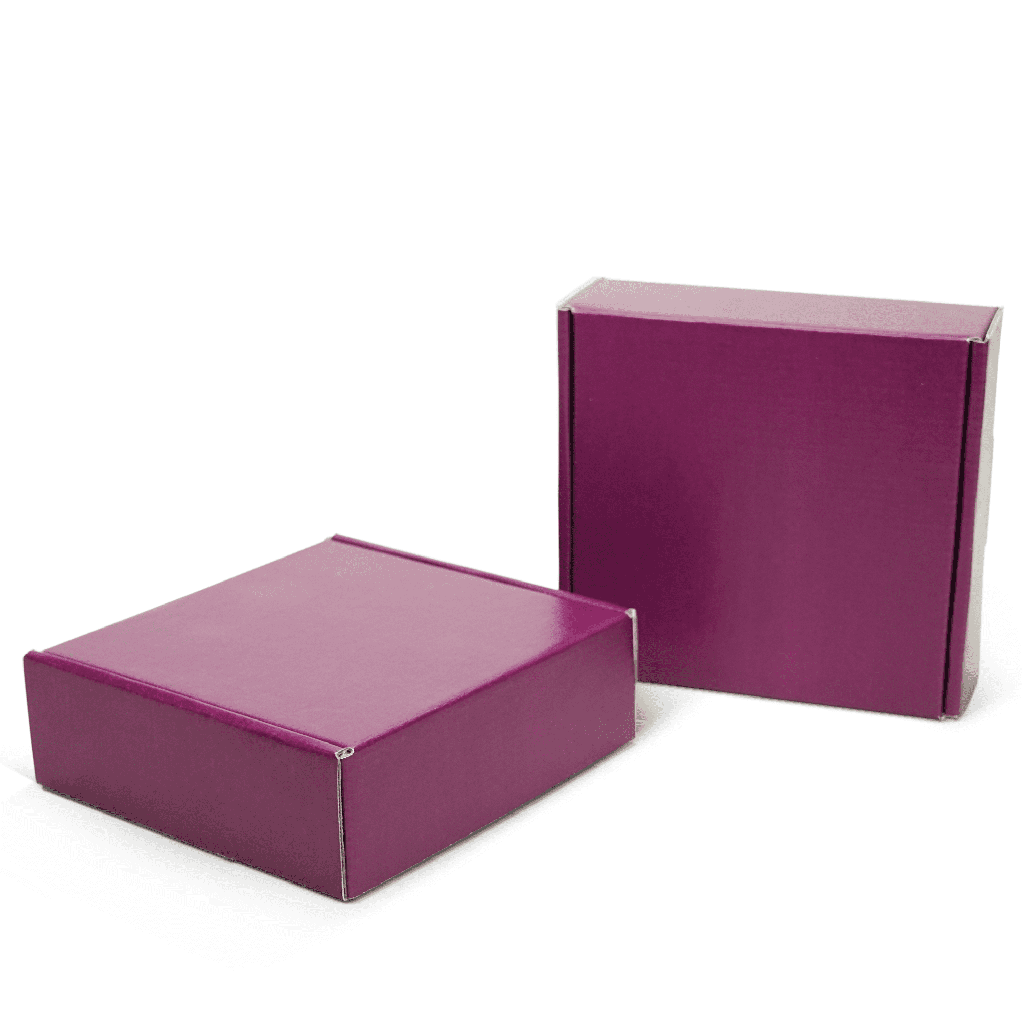 Purple Shipping Boxes 6" x 6" x 2" Bundle of 20 Mailer Boxes