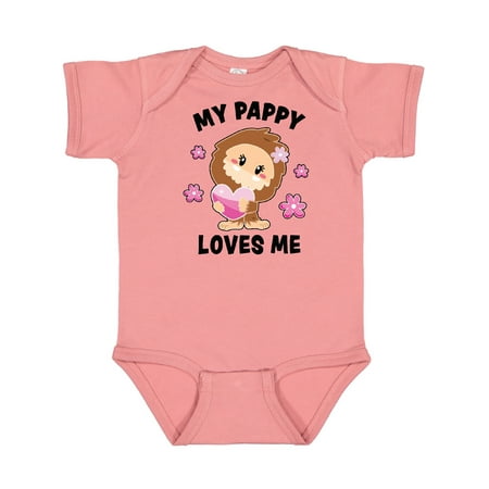 

Inktastic My Pappy Loves Me with Bigfoot Gift Baby Girl Bodysuit