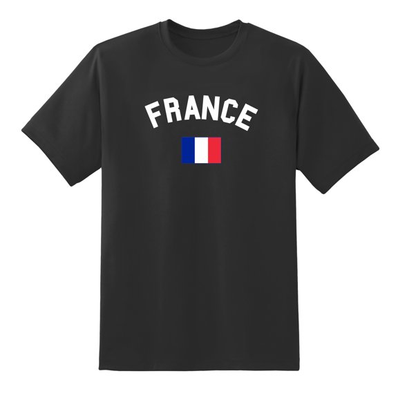 France Country Flag Sports Fan France Pride Fashion T Shirt Men or Women Black,XXL